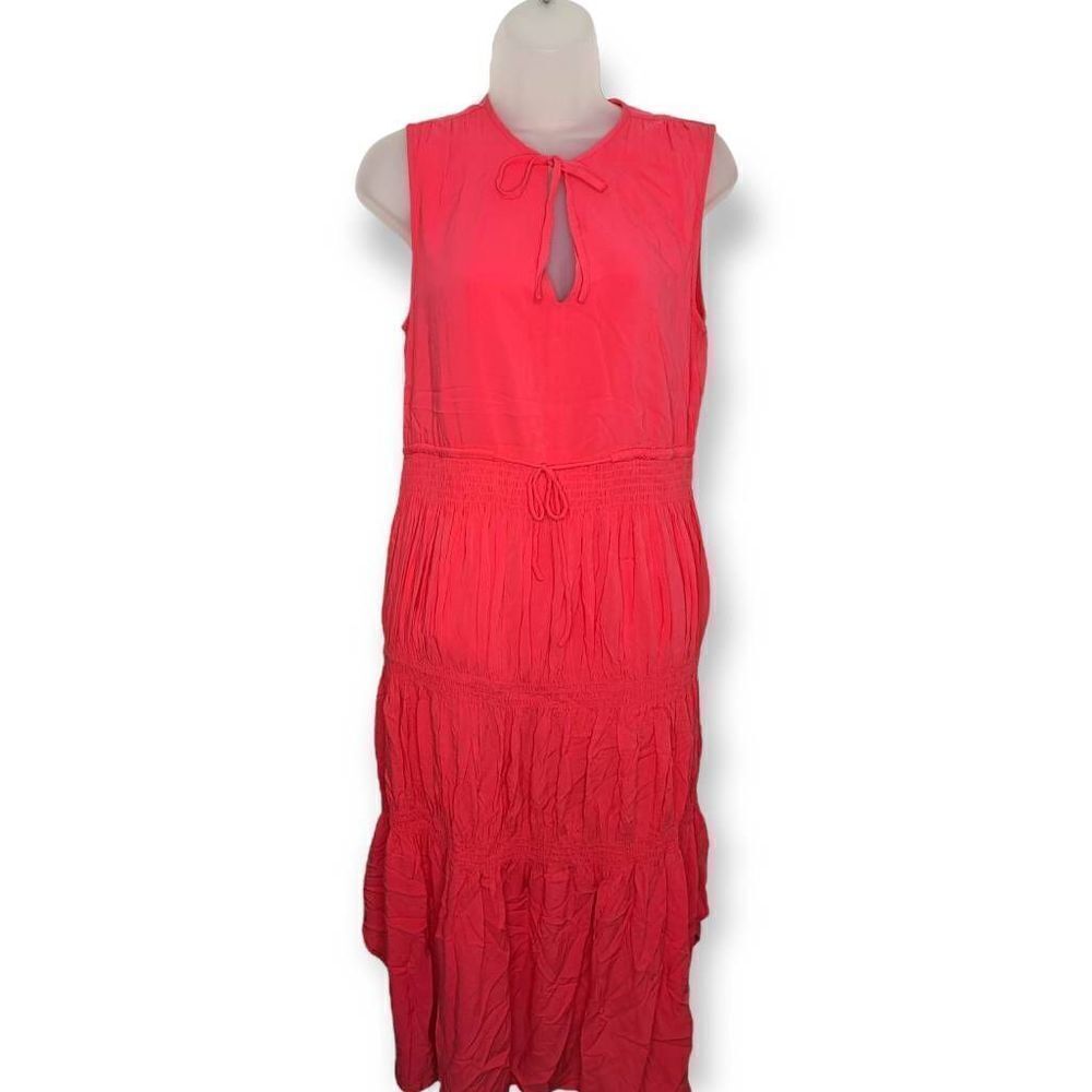 Sweet Lovely by Jen Showy Flowy Dress in Bright Coral size Small